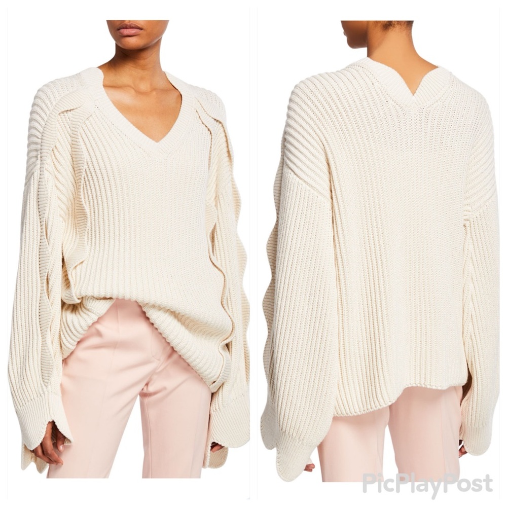 STELLA MCCARTNEY Chunky Scalloped-Sleeve Sweater